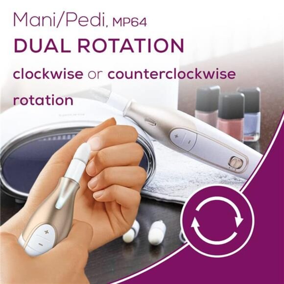 Nail Drill Kit, Cordless Electric Nail File with 10 Attachments and LED Light - Picture 4 of 7